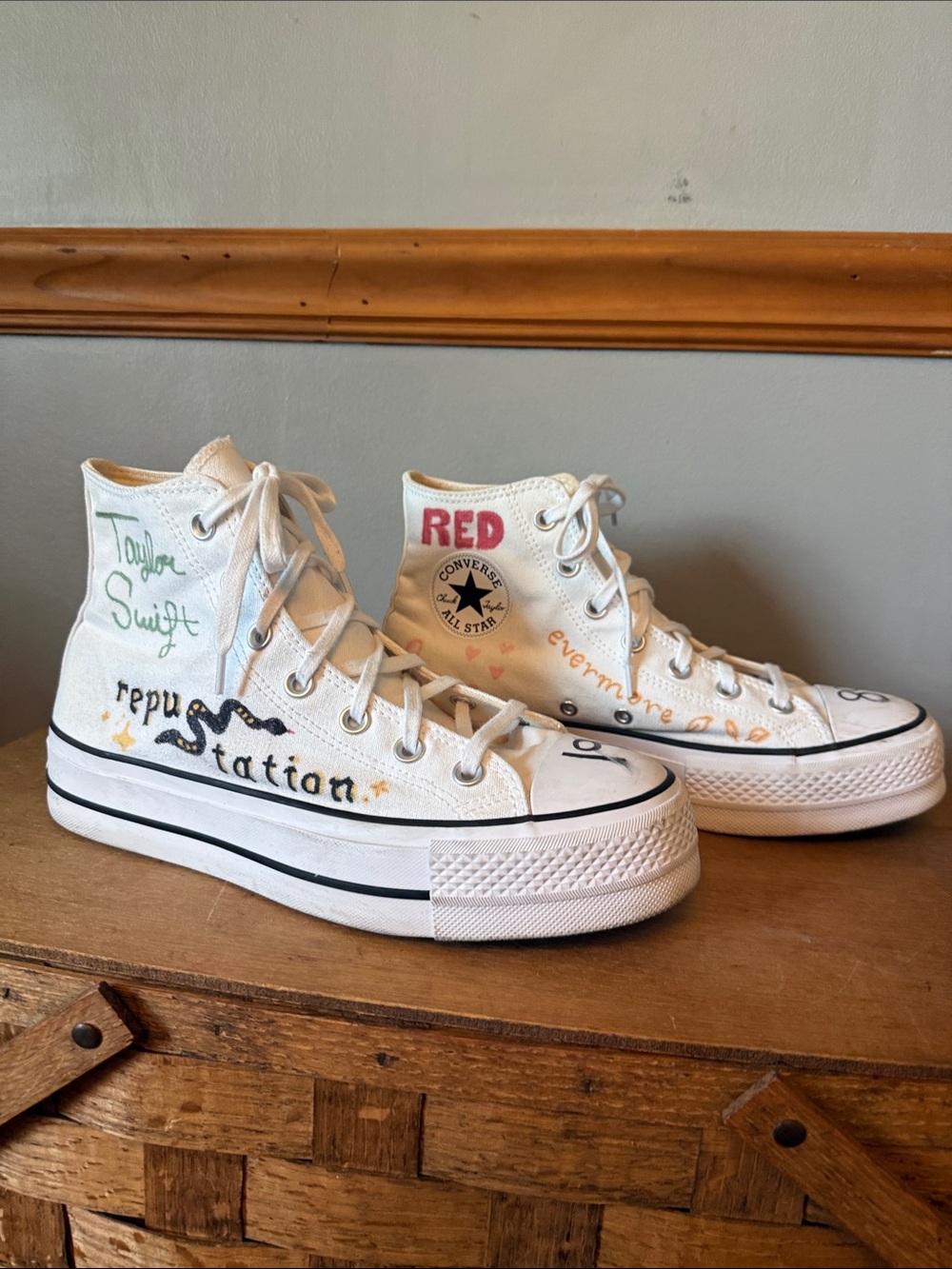 Custom Taylor Swift Eras Tour Painted High Top Converse Sneakers 9